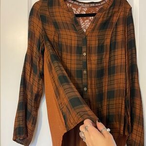 Accented Flannel Top